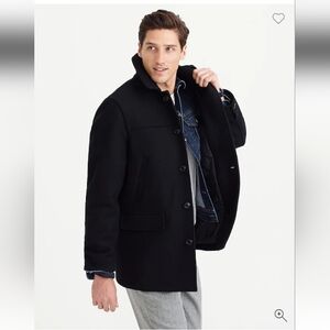 J. Crew Classic Black 100% Wool University Jacket-Slim-Thinsulate-Sz L